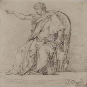 Draped figuuri, 1700-luvun loppu (kynä paperille) tekijältä Jacques Louis David