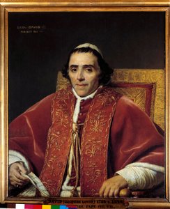 Puolivartalomuotokuva paavi Pius VII:stä (Gregoire Chiaramonti), paavi vuonna 1800 (1742-1823) Jacques Louis Davidin (1748-1825) maalaus 1800-luvun su. 0,91x0,85 m. - Puolivartalomuotokuva paavi Pius VII:stä (Gregoire Chiaramonti), paavi vuonna 1800 (1742- tekijältä Jacques Louis David