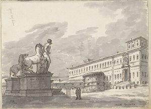 Monte Cavallo, hevosten kesyttäjien kanssa tekijältä Jacques Louis David