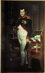 Täyspitkä muotokuva Napoleon I:stä (1769-1821) hänen työhuoneessaan Tuileries