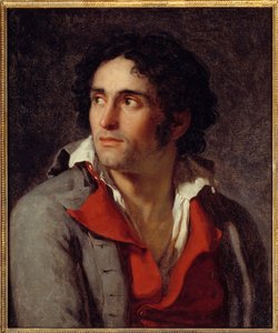 Taidemaalari Jacques Louis Davidin geolierin oletettu muotokuva, joka jäi vankilaan Robespierren kukistumisen jälkeen vuonna 1794. Jacques Louis Davidin (1748-1825) maalaus 1795 noin. Aurinko. 0,54x0,46 m Rouen, musee des Beaux Arts tekijältä Jacques Louis David