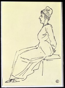 Kuningatar Marie Antoinette (1755-93) matkalla kohti teloitusta, 1793. tekijältä Jacques Louis David