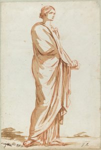 Roomalainen seisovan naisen patsas tekijältä Jacques Louis David