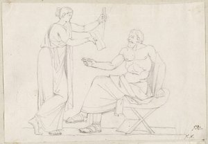 Sokrates ja Diotime tekijältä Jacques Louis David