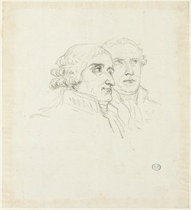 Kotkien jakelua koskevat tutkimukset: Archi-Chancelier, Cambacérés ja Archi-Trescrier, Lebrun. tekijältä Jacques Louis David