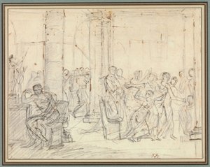 Tutkielma teokseen Liktorit tuovat Brutukselle hänen poikiensa ruumiit tekijältä Jacques Louis David