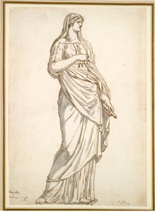 Tutkimus Sabine-patsaasta Villa Medicistä, n. 1775-1780. tekijältä Jacques Louis David