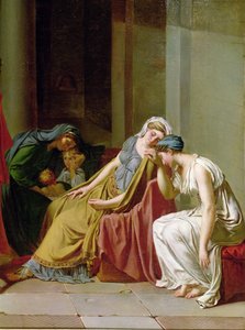Oath of the Horatii yksityiskohta naisten ryhmästä oikealla, n. 1783 öljy kankaalle tekijältä Jacques Louis David