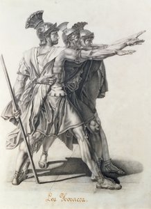 Horattien vala, Horatiin yksityiskohta (lyijykynä) tekijältä Jacques Louis David