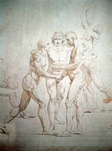 Tenniskentän vala keskeneräinen, yksityiskohta, 1791-1792 tekijältä Jacques Louis David