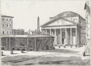 Pantheon Piazzalta nähtynä tekijältä Jacques Louis David