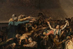 Tenniskentän vala, 20. kesäkuuta 1789, yksityiskohta tekijältä Jacques Louis David