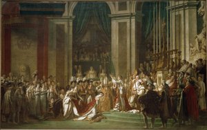 Keisari Napoleon I:n vihkiminen ja keisarinna Josephinen kruunajaiset. tekijältä Jacques Louis David