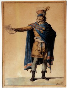 Virassa olevien ihmisten edustaja Hahmo ilmentää oikeuden ja yleisen järjestyksen miestä Ranskan vallankumouksen aikana. Akvarelli Jacques Louis David (1748-1825) 1789 Pariisi, Musee Carnavalet tekijältä Jacques Louis David
