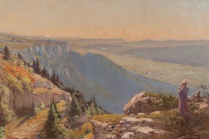 Vercorsin tasango (nähdään Les Raméesista) (Öljy kankaalle) tekijältä Jacques Louis Gay