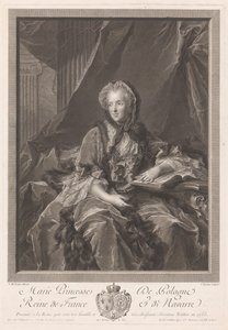 Portret van koningin Maria Leczinska tekijältä Jacques Nicolas Tardieu
