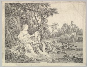 Pensant-ils au Raisin ajattelevatko he rypälettä, 1700-luku. tekijältä Jacques Philippe Le Bas