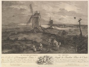 Toinen näkymä Bruggen IIe ympäristöstä. Vue des environs de Bruggen. tekijältä Jacques Philippe Le Bas
