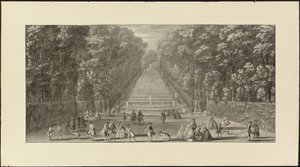 Vue de la Grande Cascade dans les jardins de Marly (musta liitu, tussi ja musta muste, harmaa pesu) tekijältä Jacques Rigaud