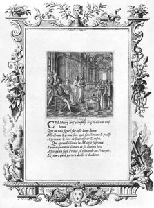 Henri IV (1553-1610) Ranskan ja Navarran kuningas opettaa Dauphin Louis de Francea, tuleva Louis XIII (1601-43) n. 1605
