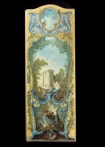 Huonekalut: Jacques de Lajouen (1686-1761) maalausseinä maroufle-paperille 1700-luku tekijältä Jacques de Lajoüe