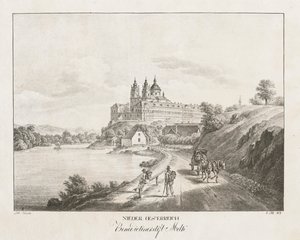 Ala-Itävalta, benediktiiniläisluostari Melkissä, 1819. tekijältä Jakob Alt