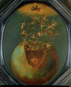 Saatanan lankeemus ja kapinalliset enkelit taivaasta (öljy hopeoidulle kuparille) tekijältä Jakob Isaaksz Swanenburgh