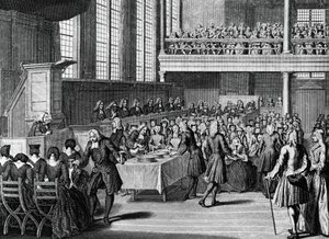 Anabaptistien illallinen, Jacobus van der Schleyn (1715-1779) kaiverrus maailman kaikkien kansojen uskonnollisista seremonioista ja tavoista tekijältä Jakob van der Schley