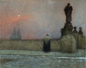 Debyytti de Soiree Hradcanyssa (Praha, Tšekki) - Varhainen ilta Hradcanyssa - Jakub Schikaneder (1855-1924). Öljy kankaalle