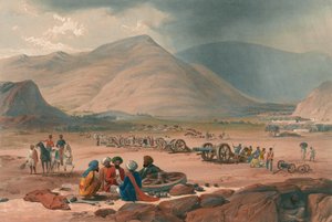 Urghundeen kylä, noin 1839 (litografia, sävytetty)
