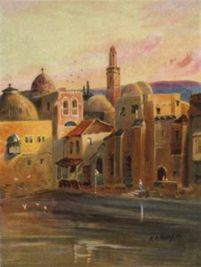 Hiskian allas Jerusalemissa (väri litho) tekijältä James (after) Clark