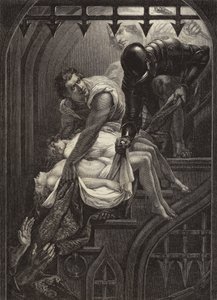 Prinssien hautaaminen torniin (kaiverrus)