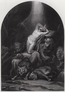 Daniel leijonien luolassa (kaiverrus)
