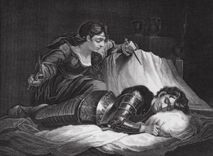 Jael ja Sisera, Tuomarit, 4. luku, 17, 22 (kaiverrus).