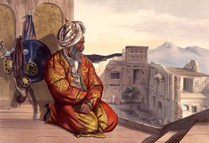 "Atmaran" Hindoo of Peshawar, levy 9 teoksesta "Scenery, Inhabitants and Costumes of Afghanistan", kaiverrus Robert Carrick (n. 1829-1904) 1848 (litho)
