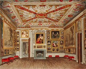 The Presence Chamber, Kensington Palace, "The History of the Royal Residences", kaiverrus Daniel Havell (1785-1826), William Henry Pyne (1769-1843)