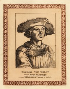 Bernard van Orley, flaamilainen renessanssitaiteilija. 1817 (etsaus) tekijältä James (c.1780 after 1820) Girtin