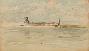 Pieni punainen muistiinpano - Dordrecht, 1884. tekijältä James Abbott McNeill Whistler