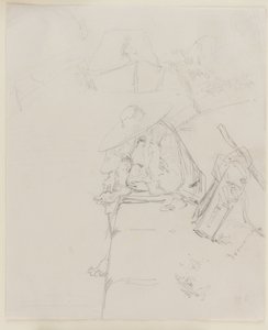 Mies istuu muurin reunalla, 1858. tekijältä James Abbott McNeill Whistler