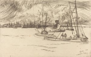 Amsterdam Tolhuisista, 1863. tekijältä James Abbott McNeill Whistler