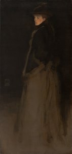 Sovitus mustana ja ruskeana, turkistakki tekijältä James Abbott McNeill Whistler