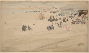 Rantakuva, luultavasti 1885 (akvarelli) tekijältä James Abbott McNeill Whistler