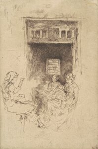 Helmisormikkaat, 1880 (musta kaiverrus lyötyyn paperiin) tekijältä James Abbott McNeill Whistler