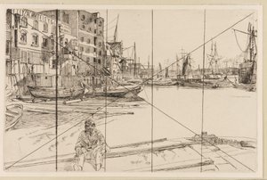 Eagle Wharf Tyzac Whiteley and Co., 1859. tekijältä James Abbott McNeill Whistler