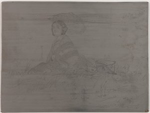 En Plein Soleil. Peruuttamaton levy 12 etsausta luonnosta The French Set, 1858. tekijältä James Abbott McNeill Whistler