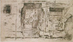 Kalakauppa, Venetsia (etsaus) tekijältä James Abbott McNeill Whistler