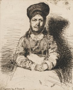 La Retameuse. Yksi luonnon kahdestatoista etsauksesta Ranskalainen sarja, 1858. tekijältä James Abbott McNeill Whistler
