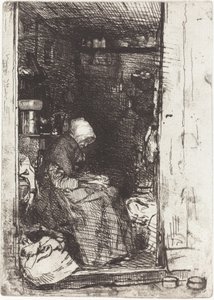 Vanha nainen Ragsissa, 1858. tekijältä James Abbott McNeill Whistler