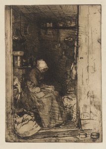 Vanha nainen Ragsissa, 1858. tekijältä James Abbott McNeill Whistler
