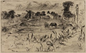 Maisema hevosten kanssa, 1859. tekijältä James Abbott McNeill Whistler